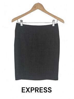 Vintage 90's Express Pencil Skirt Workwear in Black Brown Retro Shade, Size 2